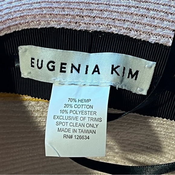 Eugenia Kim colorblock hemp Sun hat, adjustable size, sand/pink, NWOT main image 5